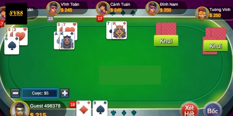 Xì Dách SV88 thiết kế nhiều bàn chơi để bạn dễ dàng tham gia